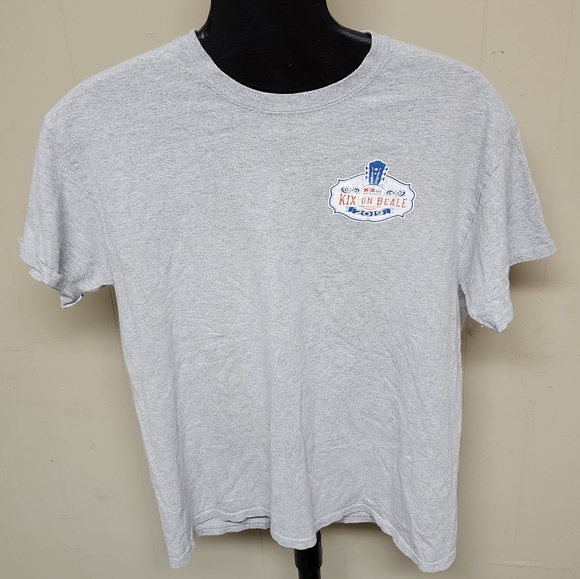 Gildan Heavy Cotton Men's Large 2019 Kix On Beale Memphis Concert Gray T-shirt - Picture 1 of 8